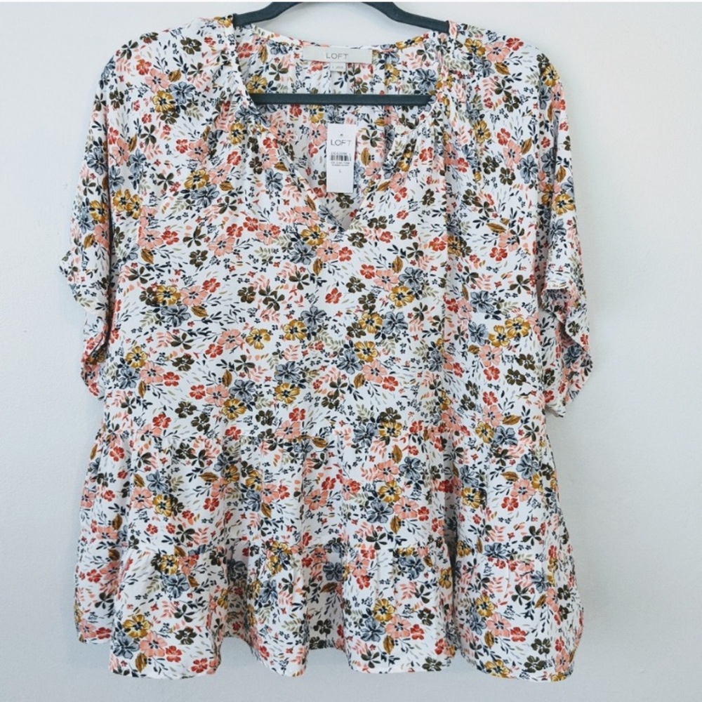 LOFT Double Tier Peplum Top